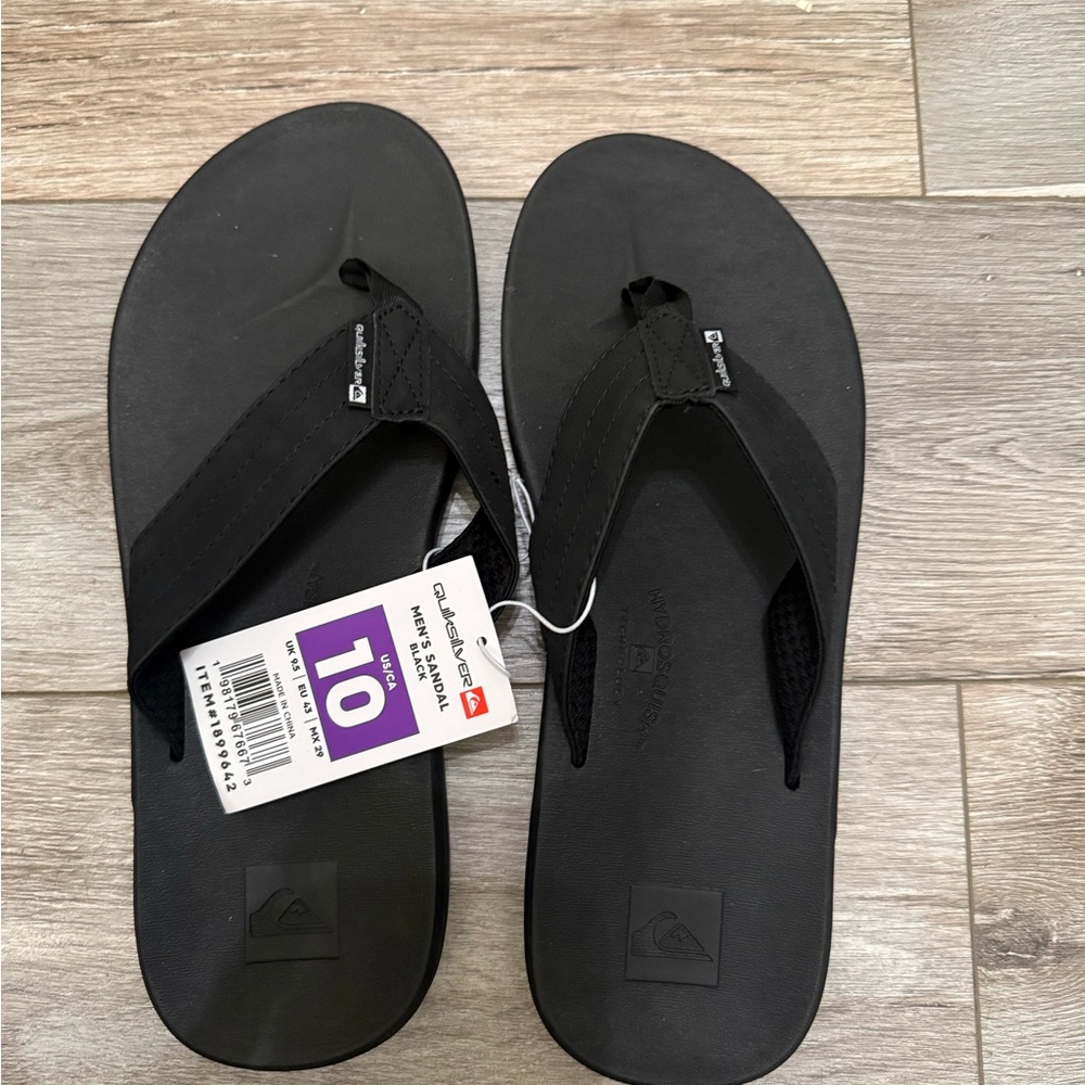 Quicksilver Black Flip Flops Size 10